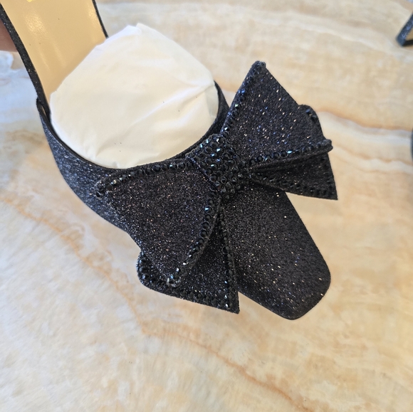 Nalebe Dimante Mule Heel Sandals Glitter Black Nalebe Mules MSRP $730 - Picture 11 of 17